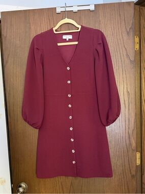 Madewell Rivet & Thread V-Neck Buttoned Mini Dress